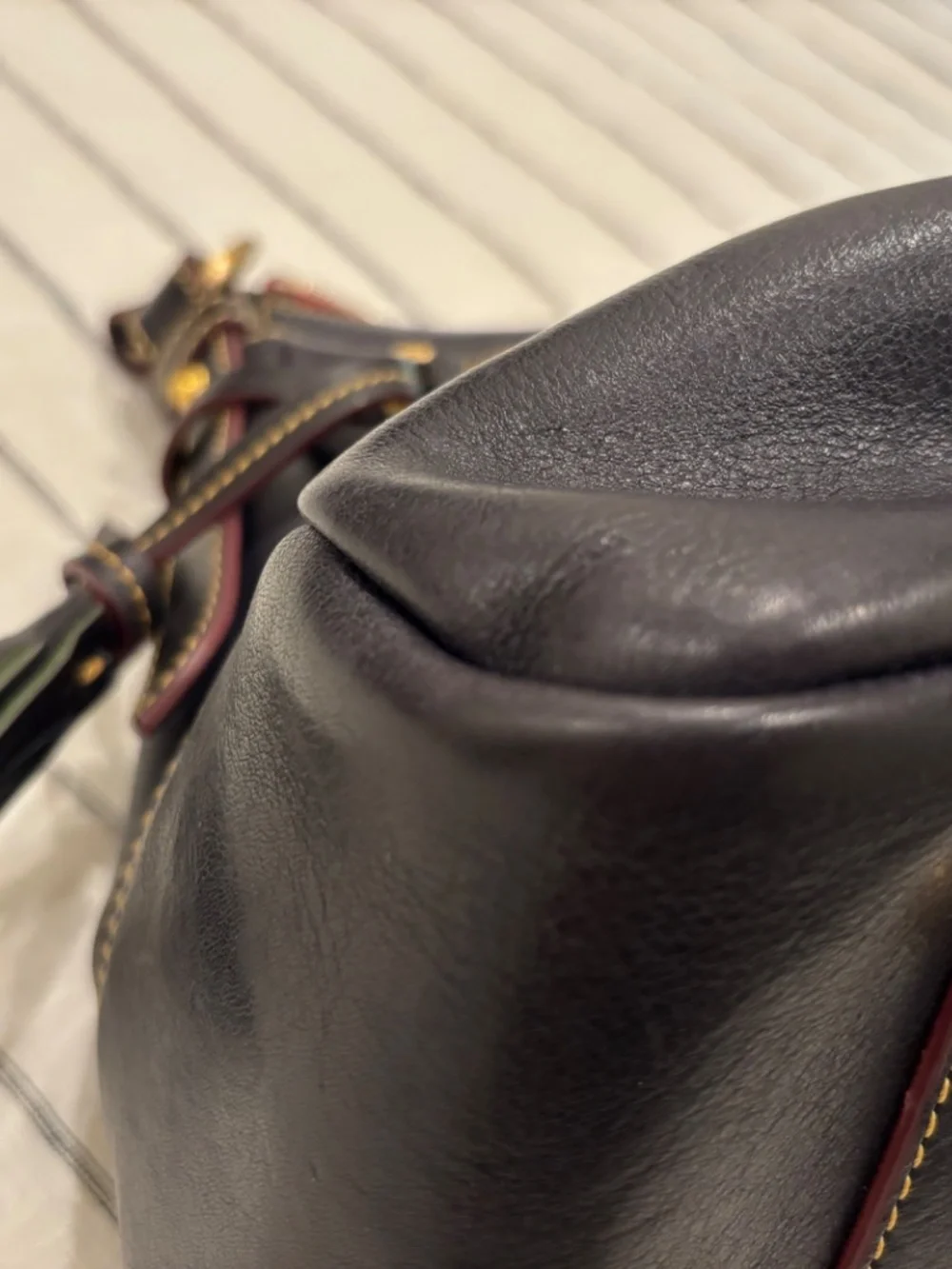 Dooney & Bourke Navy Florentine Hobo with Whipstitched Handle